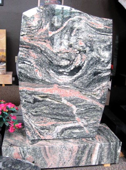 Rainbow Red Granite Upright Monument (ISU 72)