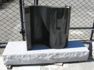 Absolute Black Granite Upright with Barrell Gray Base