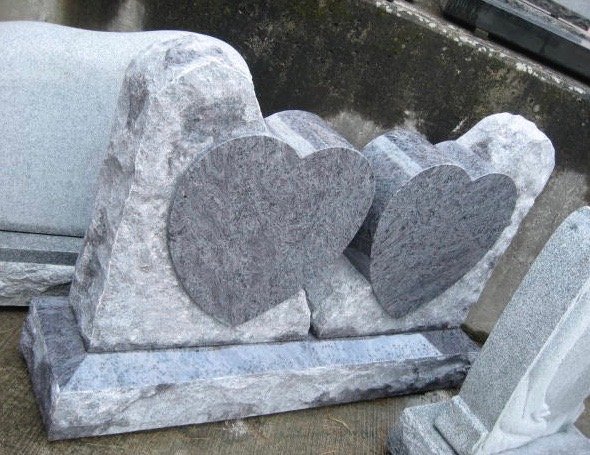 Bahama Blue Granite Double Polished Heart Upright Monument (ISU 65)