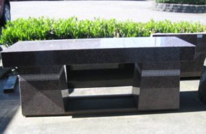 Domestic Mahogany Granite Bench