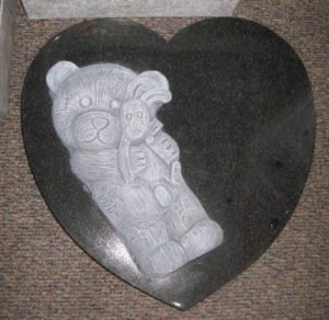 Absolute Black Granite Flat Heart