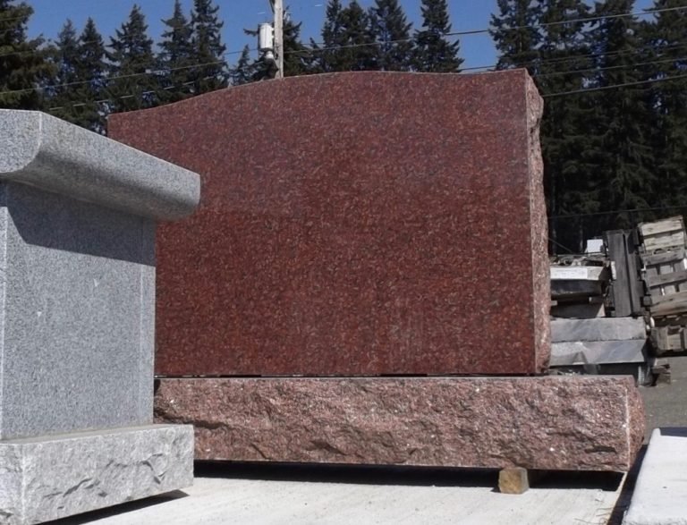 Imperial Red Granite Companion Upright Monument